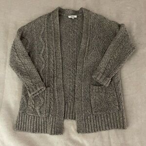 Madewell Heather Gray Cable Knit Cardigan